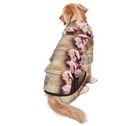 Spring Blossom On Wooden Table Print Dog Hoodie Pet Sweatshirt, Warm, Soft And Breathable Hooded Clothes For Medium To Large Dogs, Easy-To-Wear Design, For Winter And Fall