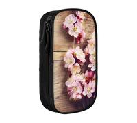Spring Blossom On Wooden Table Print Pencil Case Coin Key Card Bag Purse Large Pen Pouch for Kids Boys School Office