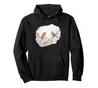 Spring Blossoms Birds on Branch Pullover Hoodie