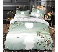 Spring Blossoms Duvet Cover 3D Design Printed Extra Soft 3 Pieces Bedding Set Zipper Chinese Ink Painting Quilt Cover Luxury Washable for Adults Kids Women Teens Youth Girls Boys King（220x240cm）
