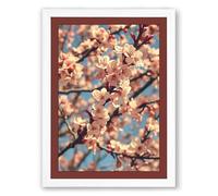 Spring Blossoms in Focus Botanical Framed Wall Art Print A3 (42×29.7cm) White, Wall Decor for Living Room, Bedroom, Office & Home, Ready to Hang, Art Gift