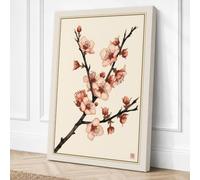 Spring Blossoms Japandi Canvas Wall Art Print 18x12 Inch (46 x 30 cm)
