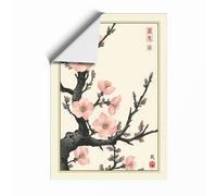 Spring Blossoms Japandi Unframed Wall Art Print A2 (59.4×42cm), Wall Decor for Living Room, Bedroom, Office & Home, Art Gift
