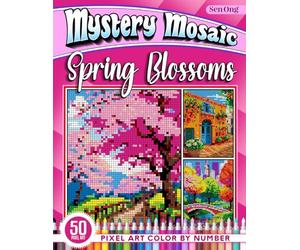 Spring Blossoms Mystery Mosaics Color by Number: 50 Pixel Art Scenes from Around the World (Mystery Mosaic Color By Number Collection)