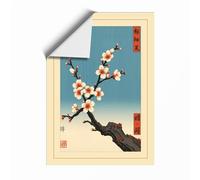 Spring Blossoms on Aged Branch Japandi Unframed Wall Art Print A1 (84.1×59.4cm), Wall Decor for Living Room, Bedroom, Office & Home, Art Gift