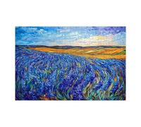 Spring Bluebell Flower Jigsaw Puzzles for Adults 1000 Piece, Florals Landscape Wooden Printed Puzzles, Nature Scenic Pattern Decorations for Party