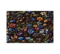 Spring Bluebell Flower Jigsaw Puzzles for Adults 300 Piece, Knitting Theme Florals Wooden Puzzles, Fun Vintage Printed Decor for Creative