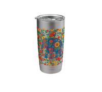 Spring Boho Floral Elephant Botanical Pattern Cottagecore Stainless Steel Insulated Tumbler