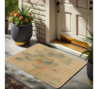 Spring Botanical Doormat, Green Leaves Entrance Mat for Outdoor & Indoor Use, Natural Jute Style, Non-Slip Waterproof Dust-Absorbent Welcome Mat, Easy Maintenance 29x17 Inch
