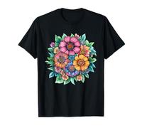 Spring Botanical Flower Bouquet Colorful Floral T-Shirt