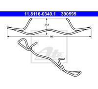 SPRING, BRAKE CALIPER FOR ALFA ROMEO AUDI CITROËN ATE 11.8116-0340.1