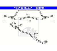 ATE Brake Caliper Spring 11.8116-0340.1 – Black