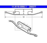 SPRING, BRAKE CALIPER FOR BMW E81 E87 E88 E82 ATE 11.8116-0066.1
