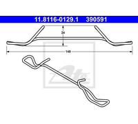 SPRING, BRAKE CALIPER FOR CHEVROLET CITROËN DAEWOO, GM KOREA ATE 11.8116-0129.1