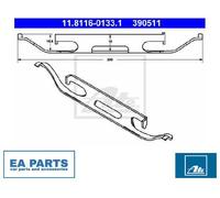Spring, brake caliper for MERCEDES-BENZ W202 S202 C208 A208 ATE 11.8116-0133.1