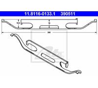 SPRING, BRAKE CALIPER FOR MERCEDES-BENZ W202 S202 C208 A208 ATE 11.8116-0133.1