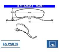 Spring, brake caliper for SEAT LEON ATE 11.8116-0006.2