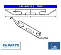 Spring, brake caliper for VOLVO XC60 I SUV XC60 I VAN XC90 ATE 11.8116-0133.1