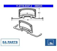 Spring, brake caliper for VW PHAETON ATE 11.8116-0347.2