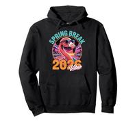 Spring Break 2026 Vibes Flamingo Retro 80s Synthwave Pullover Hoodie