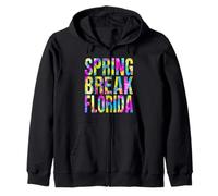 Spring Break Florida 2026 Tie Dye Artwork Zip Hoodie