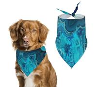 Spring Bright Aqua Blue Turquoise Dog Bandanas Triangle Holiday Pet Neck Scarf Soft Adjustable Bib Handkerchief Accessories Washable Durable Fabric for Pet Puppy Cats Large Dog