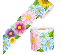 Spring Bulletin Board Borders Daisy Flower Border Trim Classroom Bulletin Board Decoration Spring Floral Paper Cutouts for Spring Summer Classroom School Wall Home Decor, 68.9 Ft