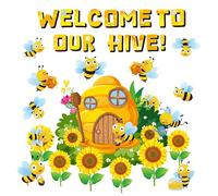 Spring Bulletin Board - Floral Butterfly Plant Cutouts Bee Themed Classroom Decorations Spring Bulletin Board Decorations (bee bulletin board border)