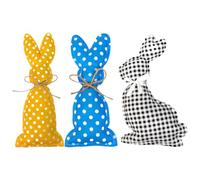 Spring Bunny Shape Ornaments - 3PCS Rustic Farmhouse Easter Fabric Bunnies | Set of Various Decorative Bunnies | Easter Filled Bunnies for Tiered Tray, Spring Celebration Easter Bunny Basket Filler
