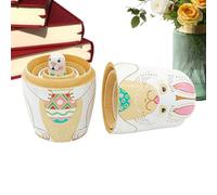 Spring Bunny Stacking Figures - Collection of Handmade Wooden Toys, Five Layer Russian Nesting Doll with Rabbit Design, Interactive Educational Game to Sort the Size | Classroom with