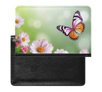 Spring Butterfly And Flower Passport Cover Protector Rfid Blocking Passport Holder Id Card Holder Secure Travel Wallet Organizer for Passport Tickets Credit Cards, style, One Size
