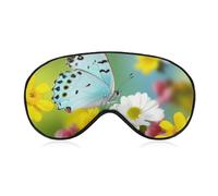 Spring Butterfly Sleeping Mask, Light Blocking Eye Mask, Comfortable and Soft, Eye Cover with Elastic Band, Suitable for Men and Women, Suitable for Travel/Sleeping