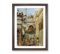 Spring By Lawrence Alma Tadema Classic Painting Framed Print | A3 Walnut Framed Wall Art | Ready to Hang | Classic Landscape Picture | Living Room Bedroom Lounge Office