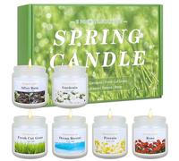 Spring Candle Set, 6 Pack Floral Scented Candles, Total 21 oz Soy Candles for Home Scented, Spring Gifts Set for Women & Men, Freesia/Rose/After Rain/Gardenia/Fresh Cut Grass/Ocean Breeze