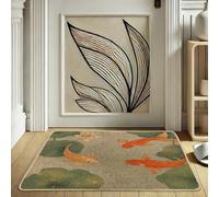 Spring Carp Fish Door Mat, Orange Carp Doormat for Outdoor & Indoor Entrance Zen, Rubber Waterproof Non-Slip Dust Absorbent Front Doormat, Easy Clean 29x17 Inch