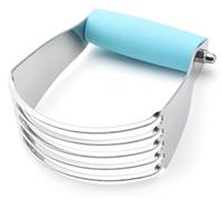 Spring Chef Dough Blender, Top Professional Pastry Cutter, Heavy Duty Baking Tool with Stainless Steel Blades, Medium Size, Aqua Sky