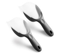 Spring Chef Gray Magnetic Ice Scoop for Freezer, BPA-Free Plastic Scoop with Soft Grip Handle - Dishwasher Safe Food Scooper - Kitchen Scooper for Ice Machine, Popcorn, Flour, Dog Food - Set of 2