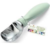 Spring Chef Heavy Duty Metal Ice Cream Scoop w/Soft Grip Handle, Pistachio