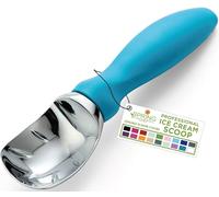 Spring Chef Heavy Duty Metal Ice Cream Scoop with Soft Grip Handle, Teal