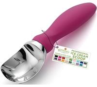 Spring Chef Heavy Duty Metal Ice Cream Scooper w/Soft Grip Handle, Magenta