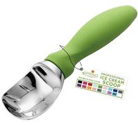 Spring Chef Ice Cream Scoop with Comfortable Handle, Professional Heavy Duty Heavy Duty Kitchen Tool for Cookie Dough, Gelato, Sorbet, Green