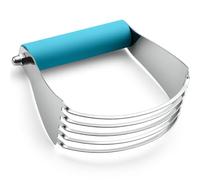 Spring Chef Large Dough Blender for Baking, Heavy Duty Dough Cutter Tool, Stainless Steel Puff Pastry Cutter Tool with Sharp Blades, Dishwasher Safe Manual Pastry Blender for Easy Mixing - Teal
