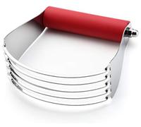 Spring Chef Large Red Dough Blender For Baking, Professional Heavy Duty Dough Cutter Tool with Thick Blades, Stainless Steel Puff Pastry Cutter Tool, Dishwasher Safe Pastry Blender for Easy Mixing