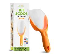 Spring Chef Magnetic Ice Scoop for Ice Machine - BPA-Free Flexi-Plastic Food Scooper with Soft Grip Handle - Kitchen Scoop for Popcorn, Pet Food, Flour, Grains - Dishwasher Safe Scooper - Mango
