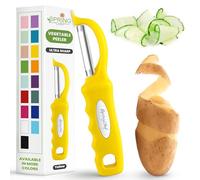 Spring Chef Premium Swivel Potato Peeler for Kitchen, Stainless Steel Fruit Peeler with Soft Grip Handle, Perfect for Vegetable, Apple, Carrot, Cucumber, Ginger - Dishwasher Safe - Yellow