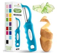 Spring Chef Premium Swivel Vegetable Peeler, Comfortable Handle and Ultra Sharp Stainless Steel Blades - Perfect Kitchen Peeler For Veggie, Fruit, Potato, Carrot, Apple - Teal
