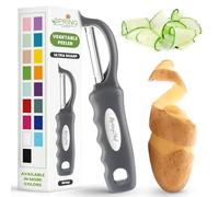 Spring Chef Premium Swivel Vegetable Peeler, Comfortable Handle and Ultra Sharp Stainless Steel Blades - Perfect Kitchen Peeler For Veggie, Fruit, Potato, Carrot, Apple - Gray