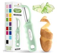 Spring Chef Premium Swivel Vegetable Peeler, Comfortable Handle and Ultra Sharp Stainless Steel Blades - Perfect Kitchen Peeler For Veggie, Fruit, Potato, Carrot, Apple - Pistachio