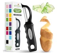 Spring Chef Premium Swivel Vegetable Peeler, Soft Grip Handle and Ultra Sharp Stainless Steel Blades - Perfect Kitchen Peeler for Veggie, Fruit, Potato, Carrot, Apple - Black