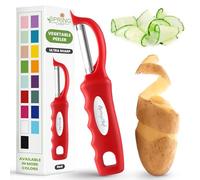 Spring Chef Premium Swivel Vegetable Peeler, Soft Grip Handle and Ultra Sharp Stainless Steel Blades - Perfect Kitchen Peeler For Veggie, Fruit, Potato, Carrot, Apple - Red